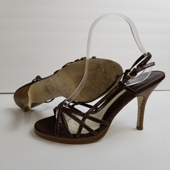 Amanda Smith strappy Heel Sandals Brown Size 8M - Picture 3 of 8